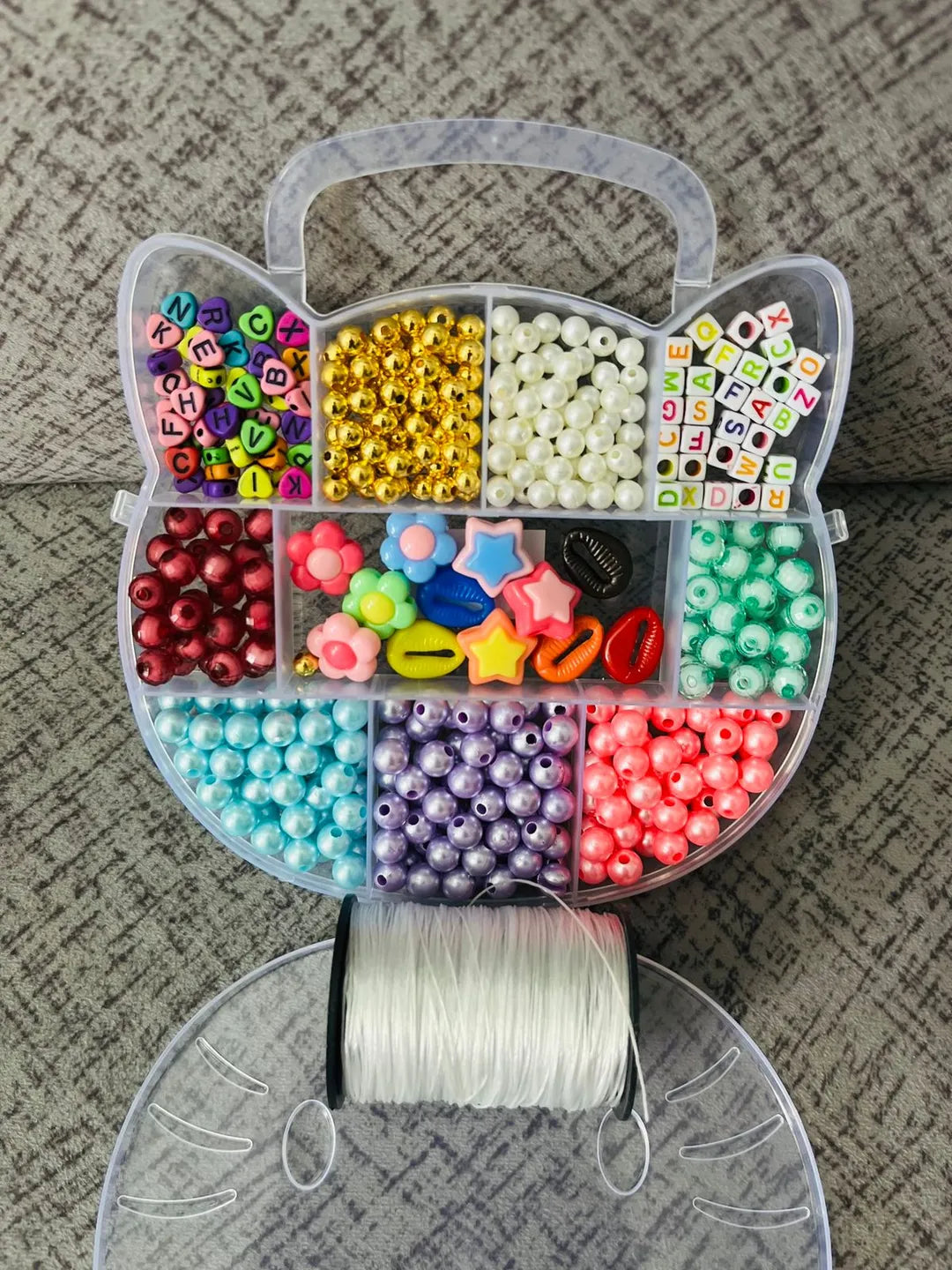 Multicolor DIY Jewelry Beads With Elastic Thread Roll