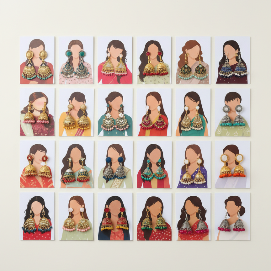 Pack of 27 Mini Festive Cards without Jewellery (Random Designs)