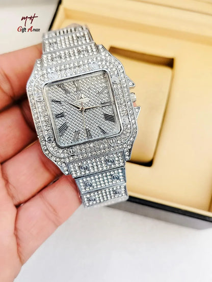 Luxury Rhinestone Gold Watch For Men & Woman