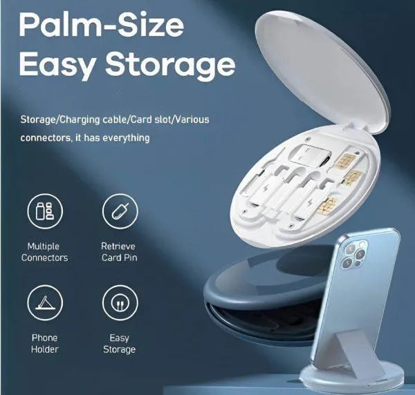 6-in-1 Storage Box With Data-cabel Set Black