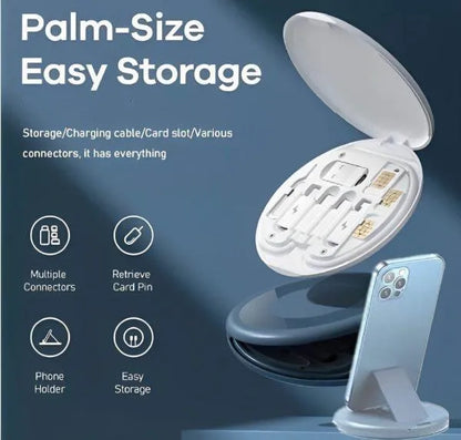 6-in-1 Storage Box With Data-cabel Set Black