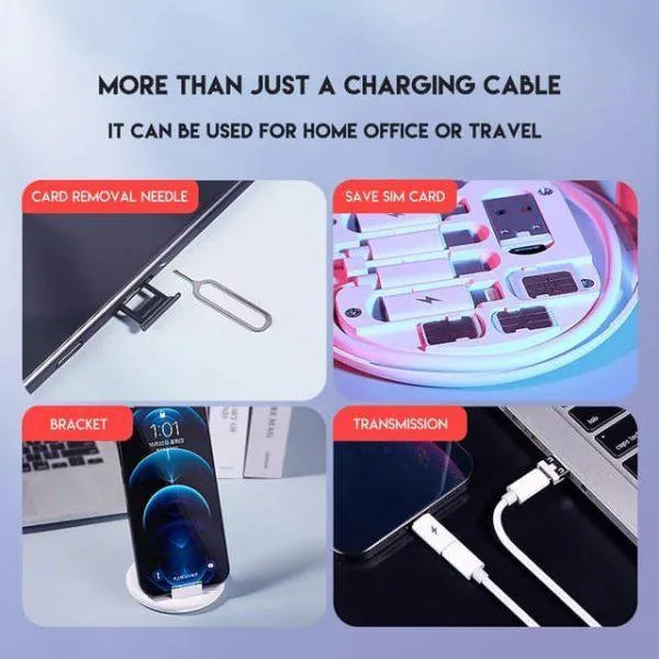 6-in-1 Storage Box With Data-cabel Set Black