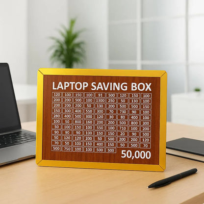 Laptop Saving Box 50,000 Wooden Grid Display
