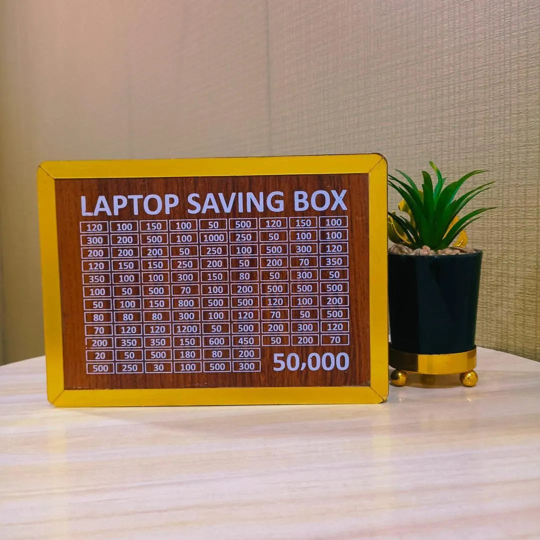 Laptop Saving Box 50,000 Wooden Grid Display