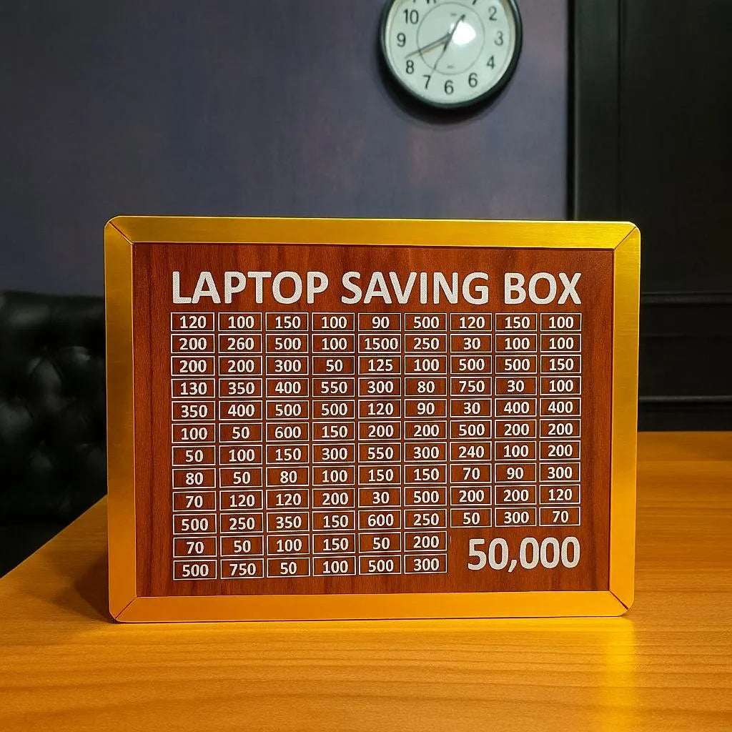 Laptop Saving Box 50,000 Wooden Grid Display