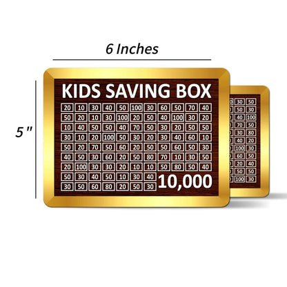 Kids Saving Box 10,000 Rupees Wooden Golden Acrylic