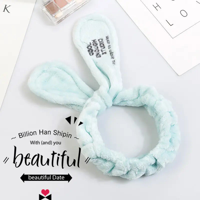 Rabbit Ears Hair Band for Women Wash Face Headband Makeup Mask Yoga Hair Band