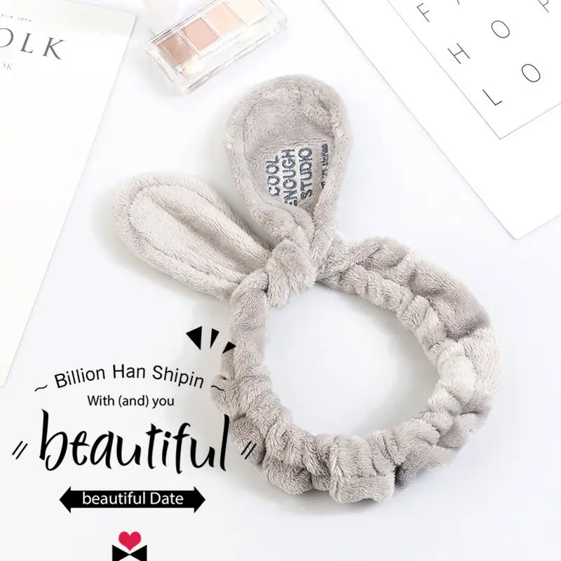 Rabbit Ears Hair Band for Women Wash Face Headband Makeup Mask Yoga Hair Band