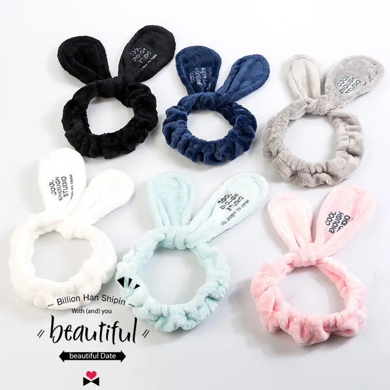 Rabbit Ears Hair Band for Women Wash Face Headband Makeup Mask Yoga Hair Band