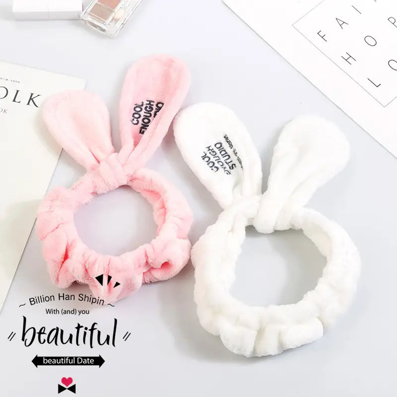 Rabbit Ears Hair Band for Women Wash Face Headband Makeup Mask Yoga Hair Band