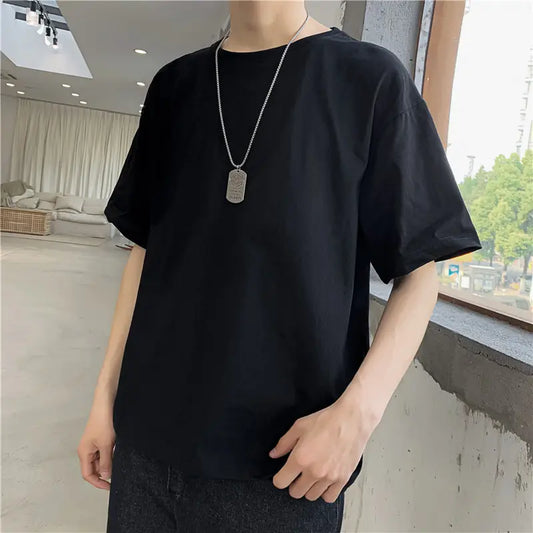 Summer Man Round Neck T-shirt Loose Fit