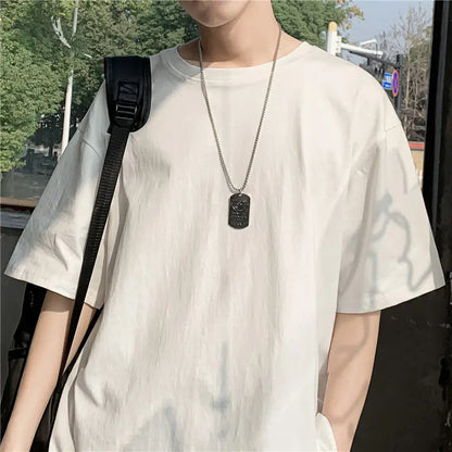 Summer Man Round Neck T-shirt Loose Fit