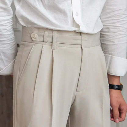 Men Straight Draped Trouser Nine Point Style