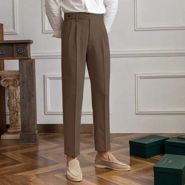 Men Straight Draped Trouser Nine Point Style