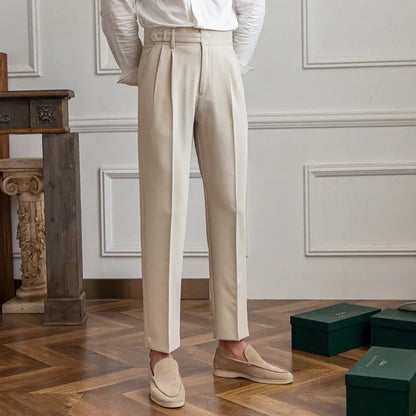 Men Straight Draped Trouser Nine Point Style