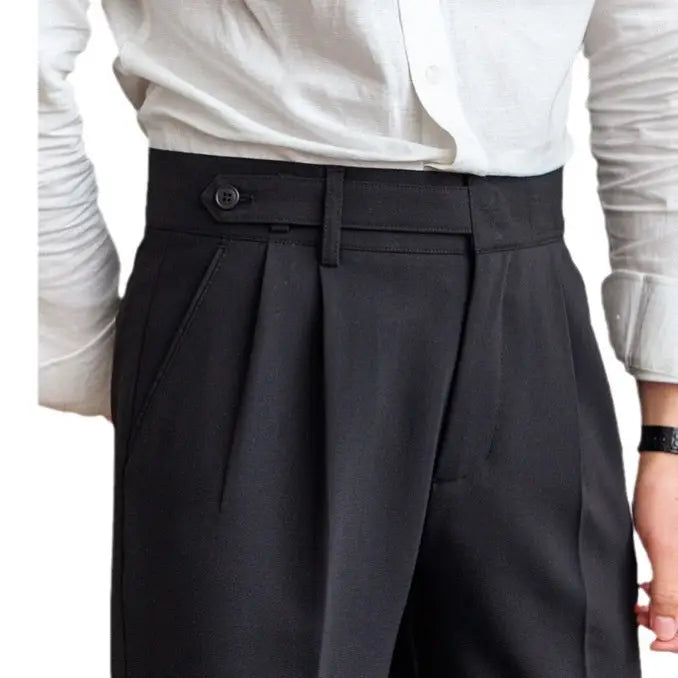 Men Straight Draped Trouser Nine Point Style
