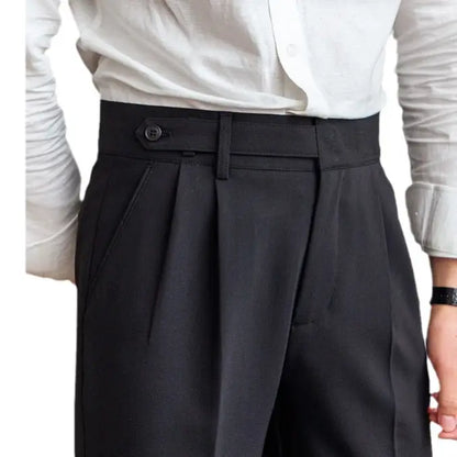 Men Straight Draped Trouser Nine Point Style