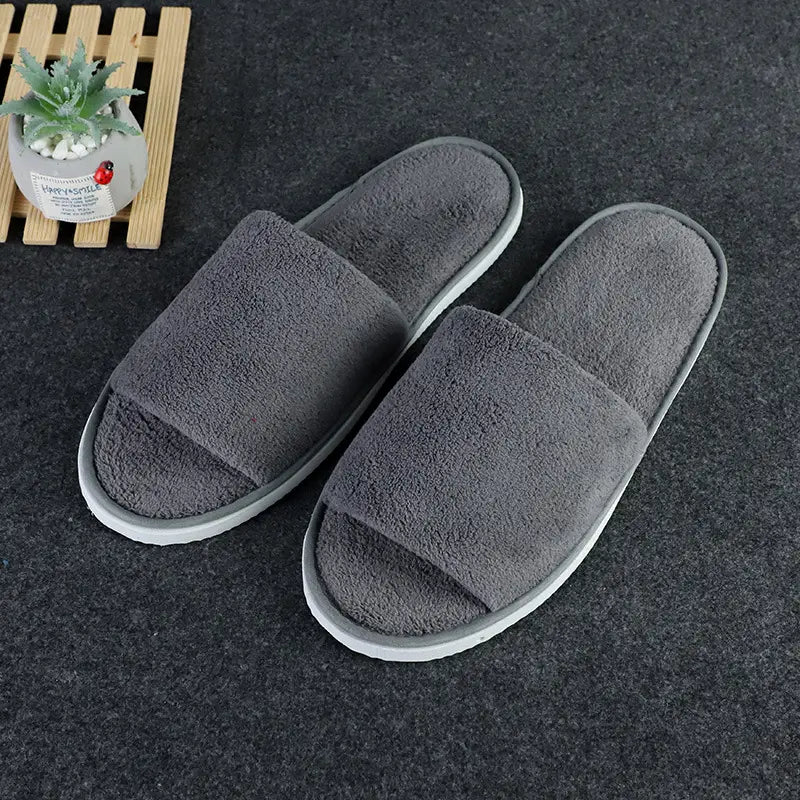 Coral Fleece Slippers designed for both home and hotel use.