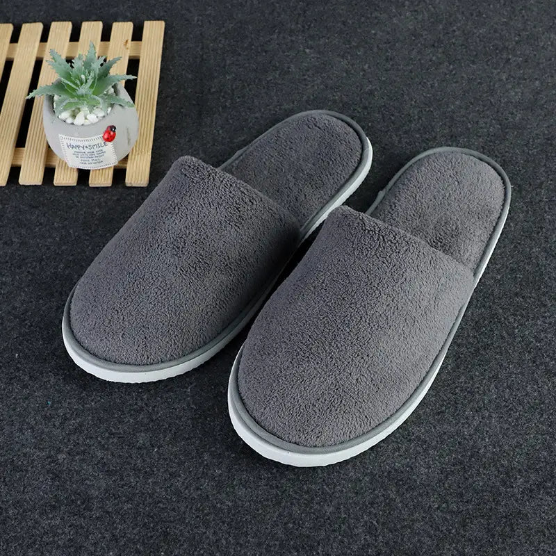 Coral Fleece Slippers designed for both home and hotel use.