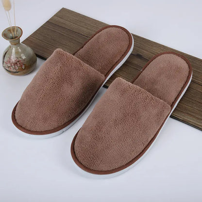 Coral Fleece Slippers designed for both home and hotel use.