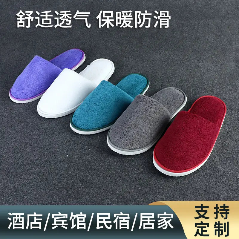 Coral Fleece Slippers designed for both home and hotel use.