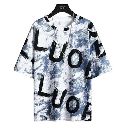 Men’s Artistic LUO Graphic Print Streetwear T-Shirt