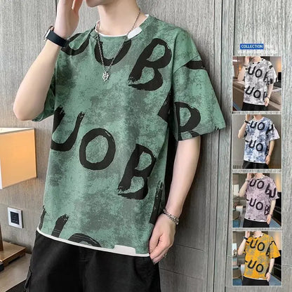 Men’s Artistic LUO Graphic Print Streetwear T-Shirt