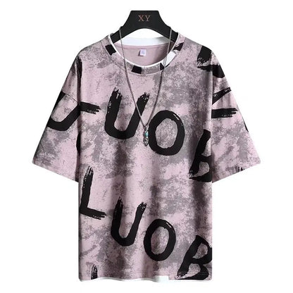 Men’s Artistic LUO Graphic Print Streetwear T-Shirt