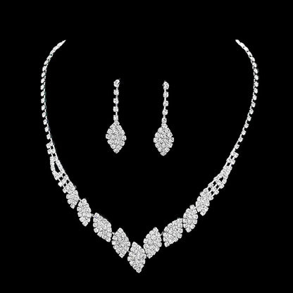 Full Diamond Claw Chain Necklace Set For Woman's
