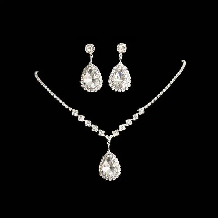 Full Diamond Claw Chain Necklace Set For Woman's