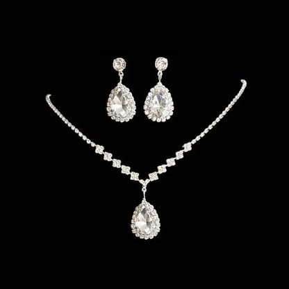 Full Diamond Claw Chain Necklace Set For Woman's