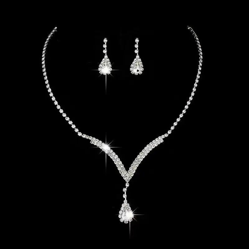 Full Diamond Claw Chain Necklace Set For Woman's