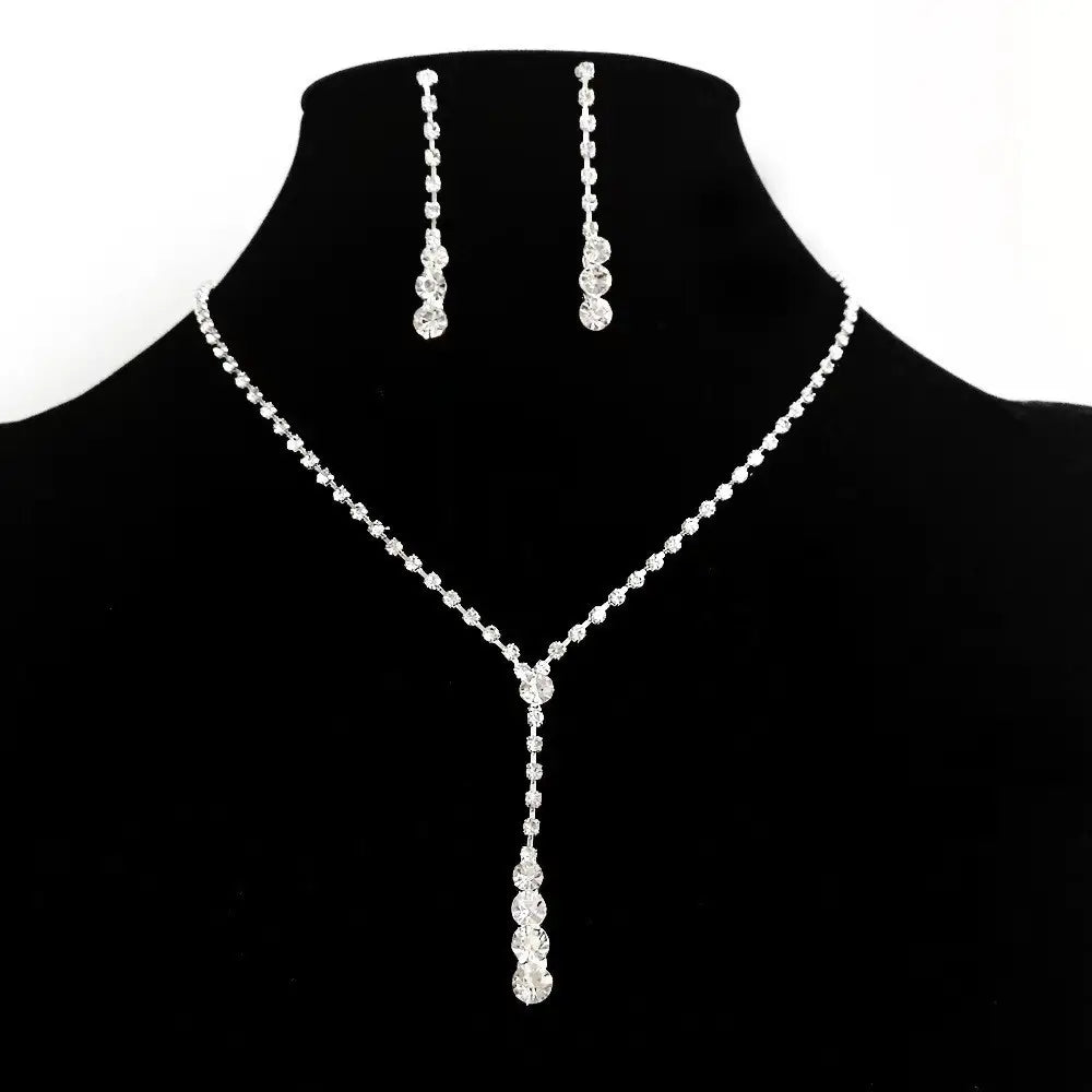 Full Diamond Claw Chain Necklace Set For Woman's