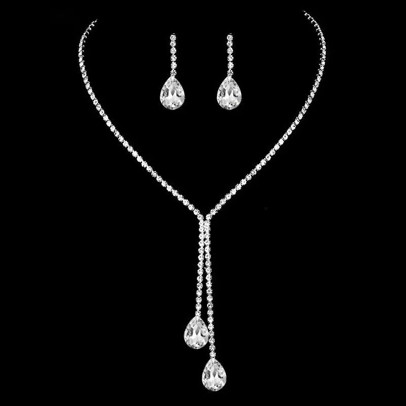 Full Diamond Claw Chain Necklace Set For Woman's