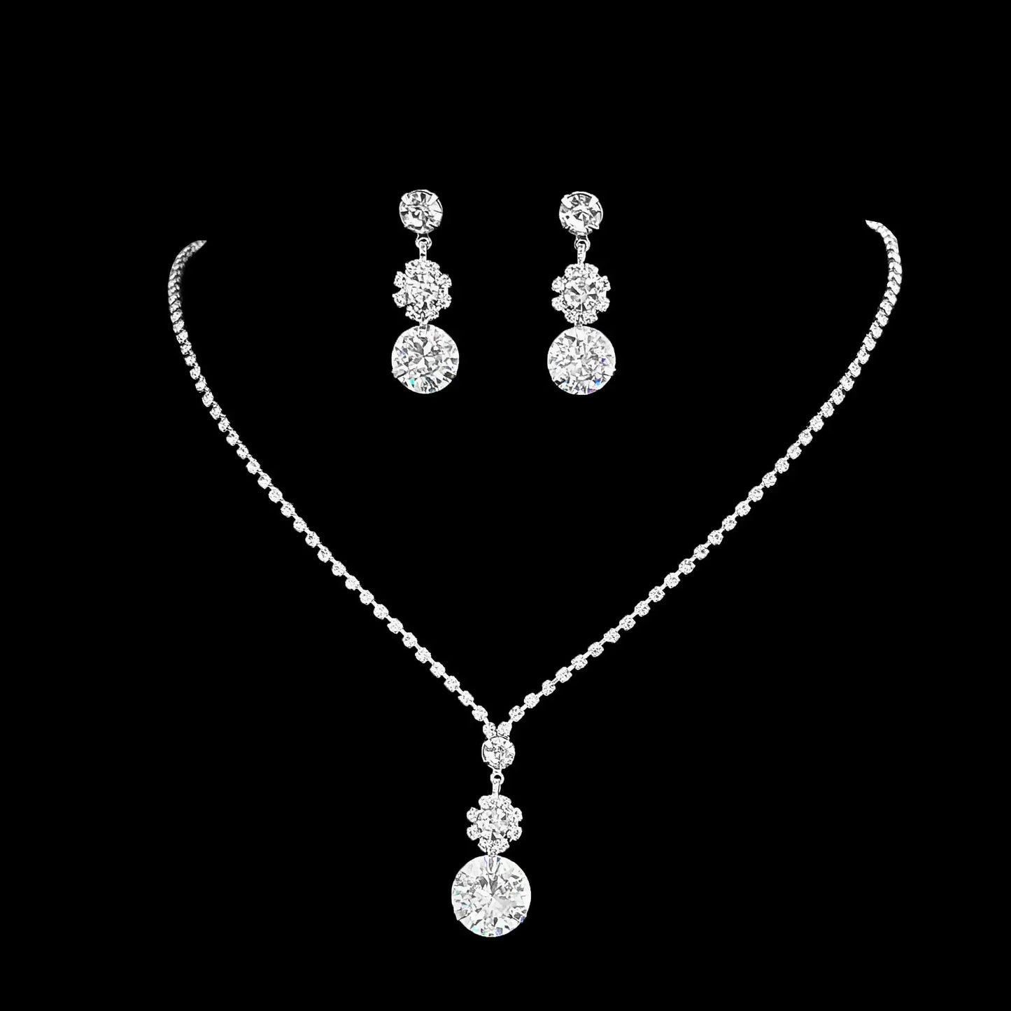 Full Diamond Claw Chain Necklace Set For Woman's