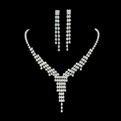 Full Diamond Claw Chain Necklace Set For Woman's