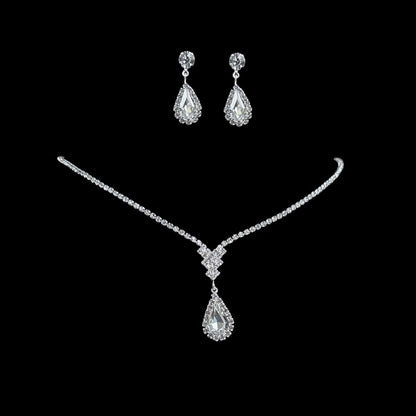Full Diamond Claw Chain Necklace Set For Woman's