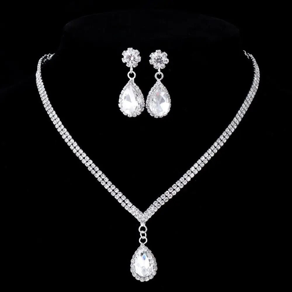 Full Diamond Claw Chain Necklace Set For Woman's