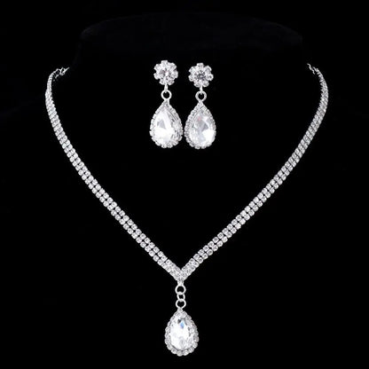 Full Diamond Claw Chain Necklace Set For Woman's