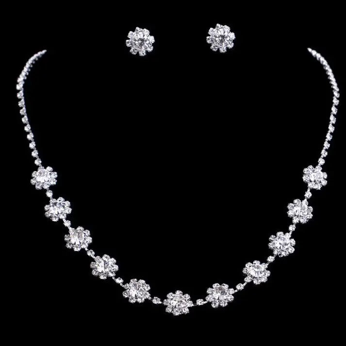 Full Diamond Claw Chain Necklace Set For Woman's
