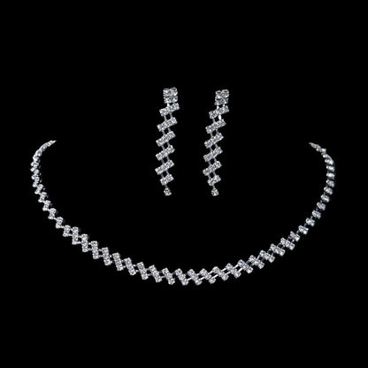 Full Diamond Claw Chain Necklace Set For Woman's