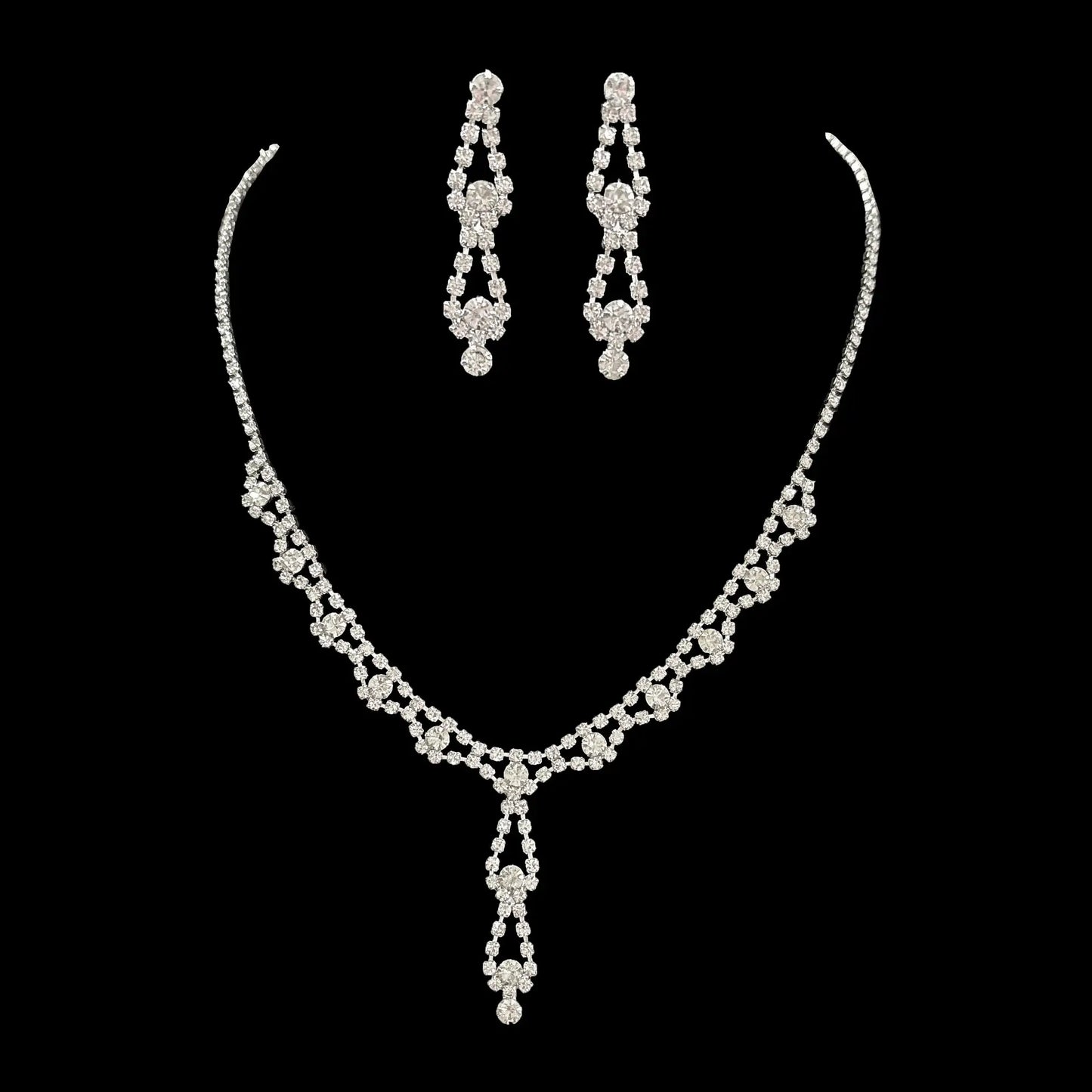 Full Diamond Claw Chain Necklace Set For Woman's