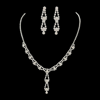 Full Diamond Claw Chain Necklace Set For Woman's