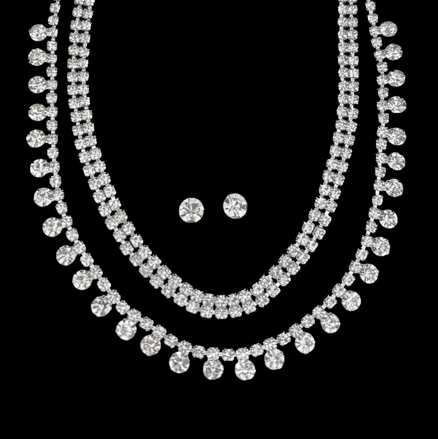 Full Diamond Claw Chain Necklace Set For Woman's