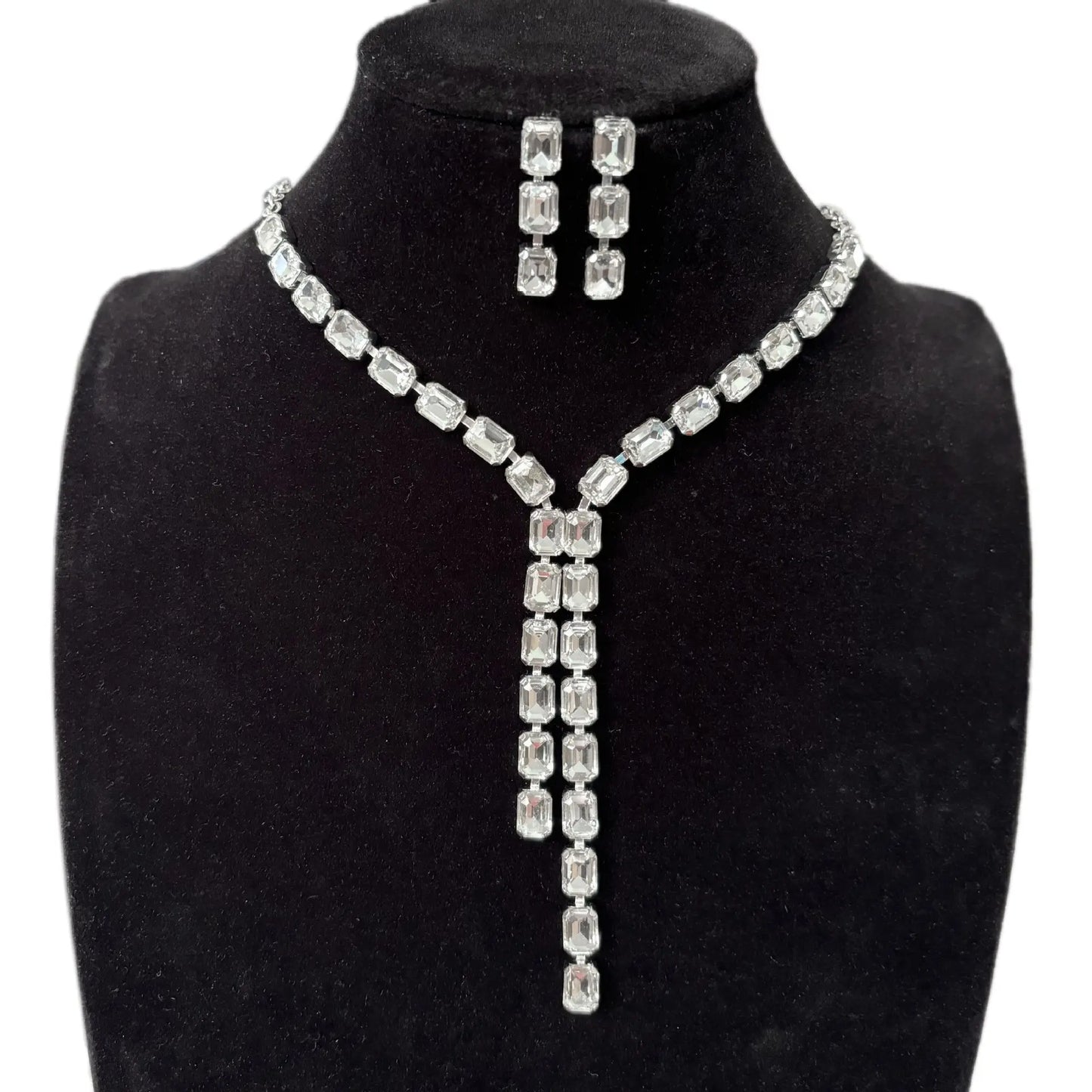 Full Diamond Claw Chain Necklace Set For Woman's