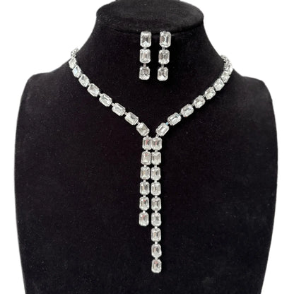 Full Diamond Claw Chain Necklace Set For Woman's
