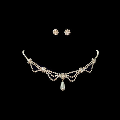 Full Diamond Claw Chain Necklace Set For Woman's