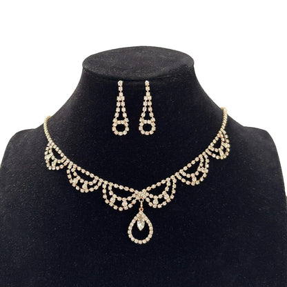 Full Diamond Claw Chain Necklace Set For Woman's