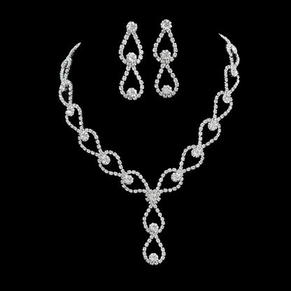 Full Diamond Claw Chain Necklace Set For Woman's