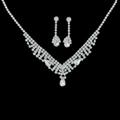 Full Diamond Claw Chain Necklace Set For Woman's